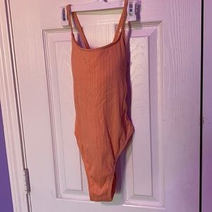Orange one piece swimsuit